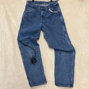 Vintage Dickies Jeans Y2K Mens 28x30 Blue Denim Wash Carpenter Straight Work